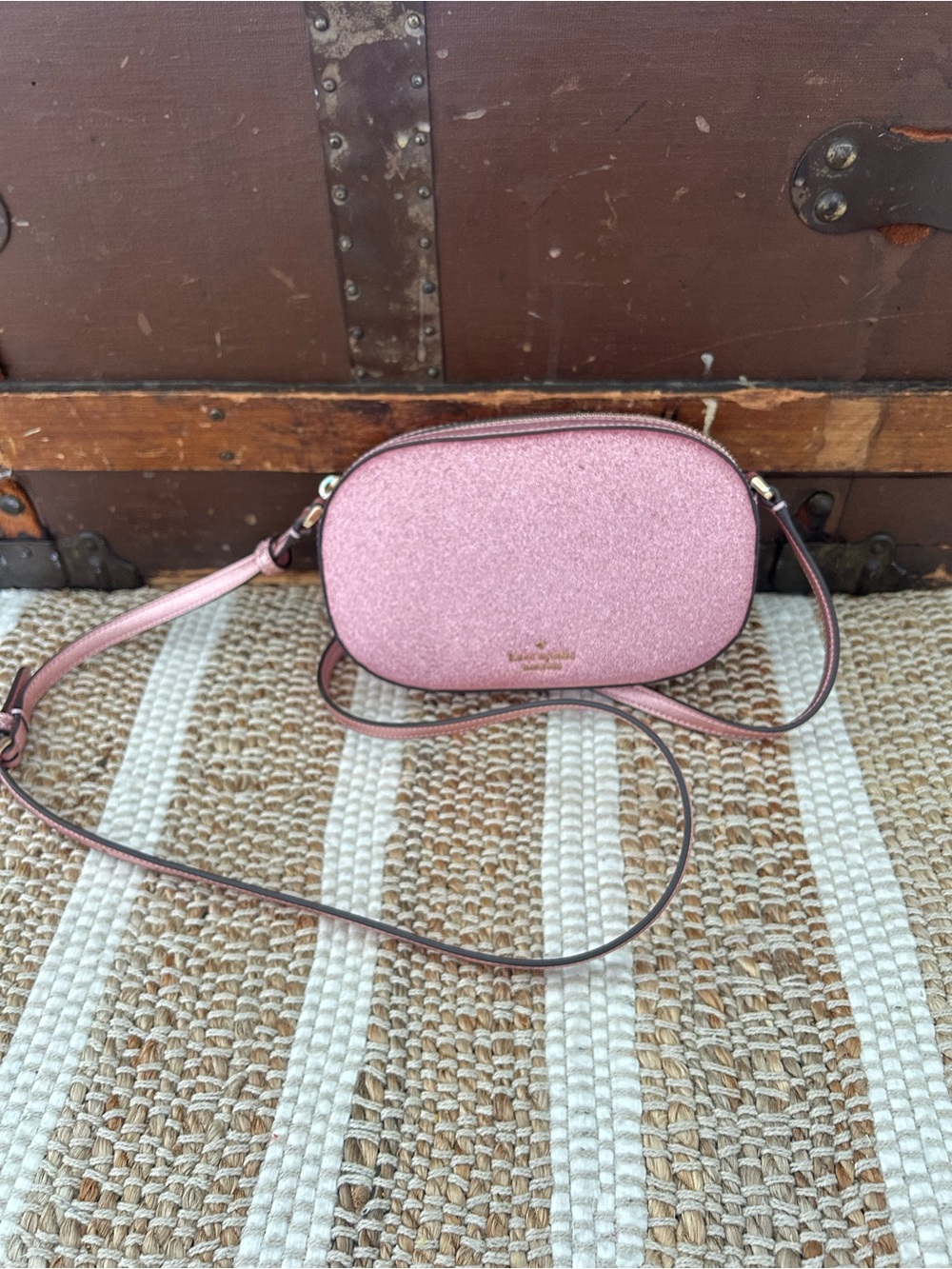 kate spade Rose Pink Glitter Crossbody Bag